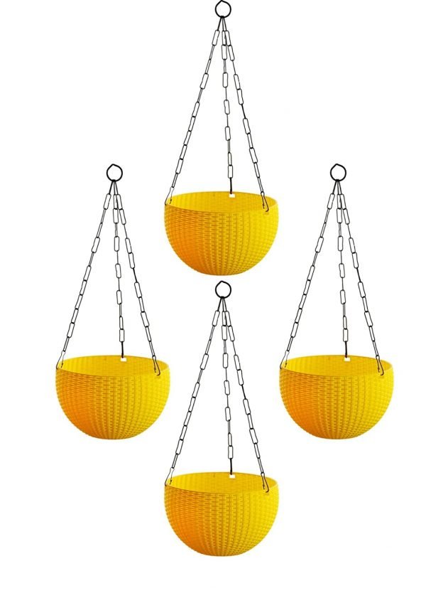 Big Hanging Baskets Woven Plastic Pot (Set of 4) 8.6 " Inch - Image 9