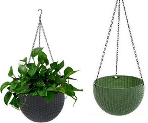 Big Hanging Baskets Woven Plastic Pot (Set of 4) 8.6 " Inch - Image 10